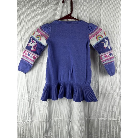 Gymboree Unicorn Fairisle Peplum Sweater Dress - Dino Friends - Purple size‎  3T - Picture 5 of 6